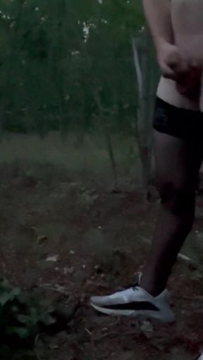 Must-share moment from &quot;Teen boy show body in pantyhose in forest night masturbate&quot;