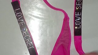 Hot wife cumming: cum on sexy panties