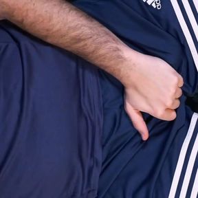 Silky Adidas Shorts Wank and Cum