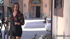 Rough BDSM Bound Babe Gets Hardcore Anal from Neighbor