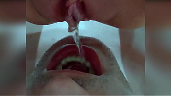 Hotwife drinks pee and swallows during femdom domination