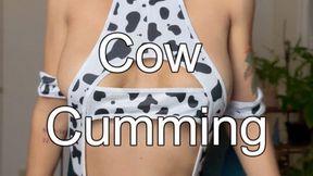 Cumming Cow, Hot MILF Vibrating Hairy Pussy to Cum Fast and Hard