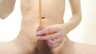 Thin cock stretches her pee hole while gushing prostate milked raw