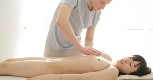 Carol Miller swallows after getting fucked on the massage table