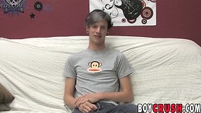Interview with skinny twink danny tyler: solo stroking and explosive cumshot