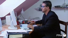 Sexy secretary gets banged by boss