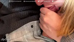 Massive-titted older woman gives a hot and sloppy public fellatio at the fast food joint