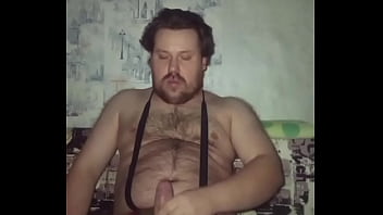 Russian GAY masturbates his handsome cock and shakes his big balls!