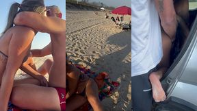 dogging selvagem em varios lugares diferentes: praia, estacionamento, trilha e no carro