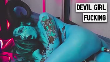 Tattooed Blue Slut With Huge Tits Gets Fucked Hard by Machine