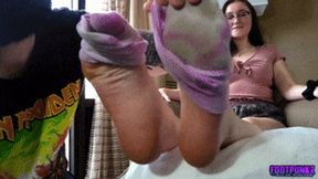 Worshiping Becca Foxx's HUGE Sweaty Feet in Your Face