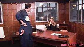 ”Snatch fingered milf boss fucks janitor”