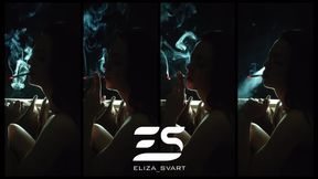 Smoking a Marlboro red 100 in the dark