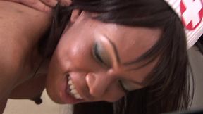 ebony goddess is at the gloryhole often and takes on two stiff dicks