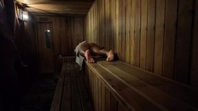 Dick flash - Public Sauna with naked Milf she helps me