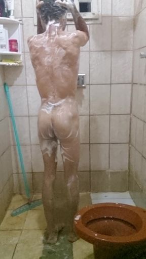 Me Taking a Shower with a Hard-on and Jerking off Until I Cum