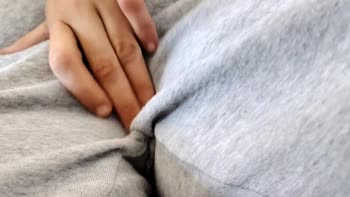 High Sabrin - Sabrin's Solo Sensations: Grey Pants Ripped Open for Fingering Bliss