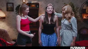 Lesbian Girls Grow Futa Cocks & Fuck Latina Babe in Transgender Supernatural Action