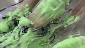 trashing sneakers (trainers) with super sticky slime