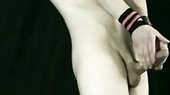 Bound Emo Femboy Crossdresser Jerks Big Cock and Cums Hard