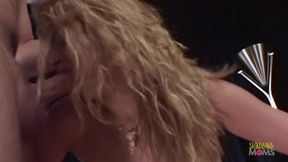 All of Her Nervousness Washes Away When Two Guys Fill Her Mouth and Snatch