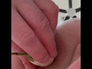 Stretching Ass with White Zucchini and then getting it OUT