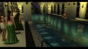 the blissful simmers_sims in rome bath house sex day