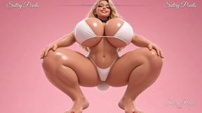 Giant Blonde Bunny Girl Shows You Her Huge Oiled Soles - Giantess POV Tease