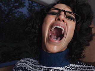 College Dude Bangs His Shemale hentai Professor in His Car.