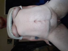 Ftm Femboy Slide Grant Jerks off in a White Hello Kitty Crop Top and Plays with Nipple Finger Tusks and Edges Pussy Cum Hard