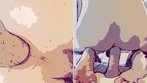 Same dick different day big cock asmr anal gaping twink moaning cartoon solo creampie