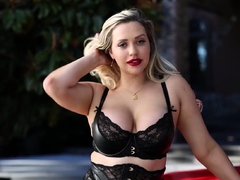 Huge tits MILF posing in hot lingerie