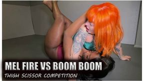 Thigh Scissor competition - Mel Fire vs Boom Boom