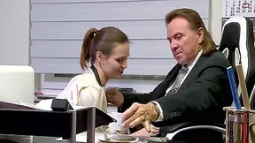 Big George - Horny Brunette Gets Anally Banged In The Office