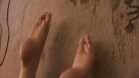 My voracious BBW wife flaunts her feet and jacks me off with passion