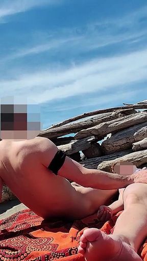 253 - Fingering Wet Pussy on Beach and Gets Caught and Interrupted by Watcher - Misscreamy
