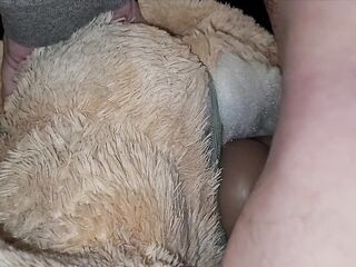 Cumming on my Teddy Bears butt