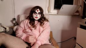 Gothic trans woman masturbates - orgasm