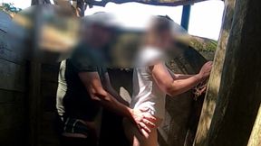 UDA MILF gets fucked hard at small old German bunker in public
