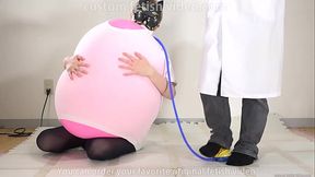 Big balloon popping in big shirt