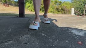 White Platform Flip Flops