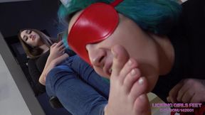 Blonde Brunette's Foot Fetish Passion in a Lesbian Domination