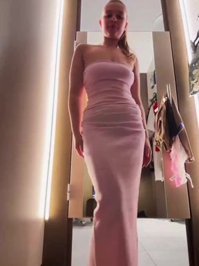 Try Not to Cum. Public Teasing with Busty Amateur in Sexy Clothes