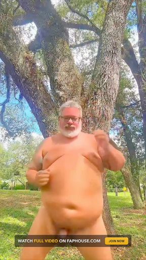 Naked Dancing Bear in the Wilderness Showing His Hole