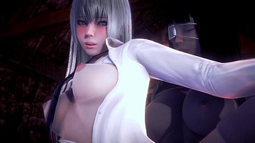 Futa Sofia Valmet is fucking Koko Hekmatyar standing up - Jormungand Hentai Parody