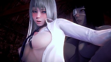 Futa Sofia Valmet is fucking Koko Hekmatyar standing up - Jormungand Hentai Parody