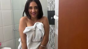 Naked In The Bathroom She Gets Fucked Hard By Stepbrother Huge Cock