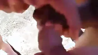Three Amateur Guys Suck and Fuck on a Sunny Beach