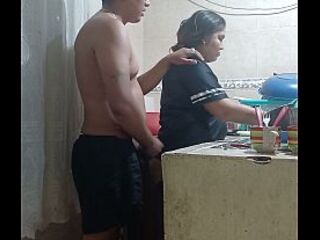 Mexican woman having anal-act of love in the kitchen, hurry up my boss will arrive any minute now. Mexico Town