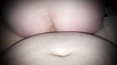 Reverse-Cowgirl Quickie with BBW Trans Babe Riding Tattooed Girl